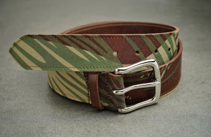 Z.A. Hybrid Belt in English bridle leather and American-made Cordura, adjustable 28–40 inch waist